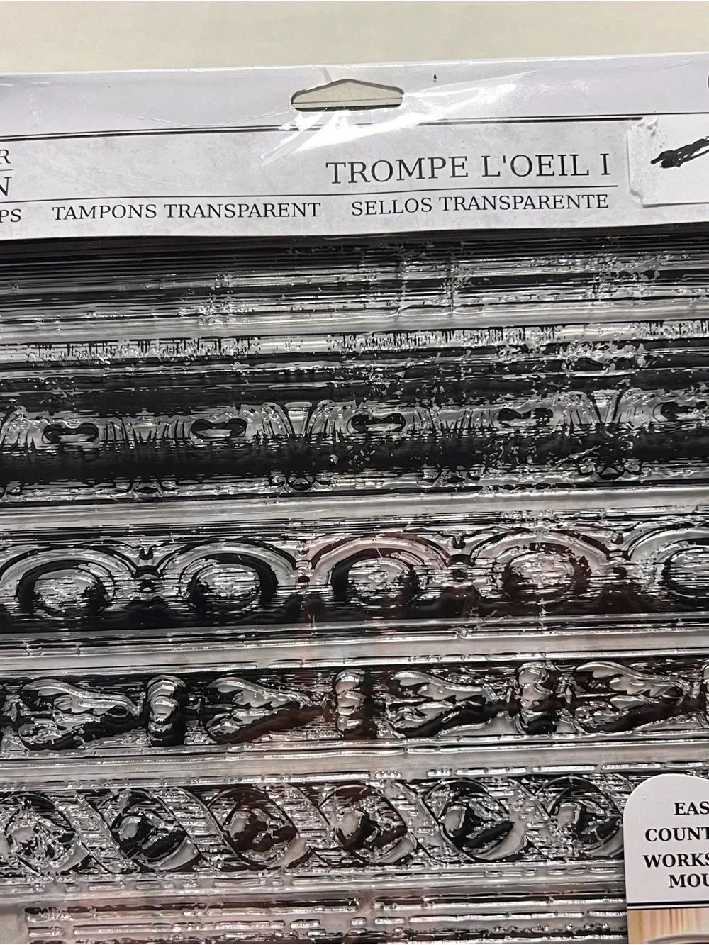 Trompe L'Oeil #1 Decorative Clear Stamps - Black IOD first generation/Prima M